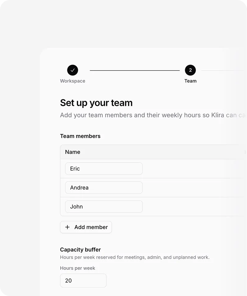Set up your team
